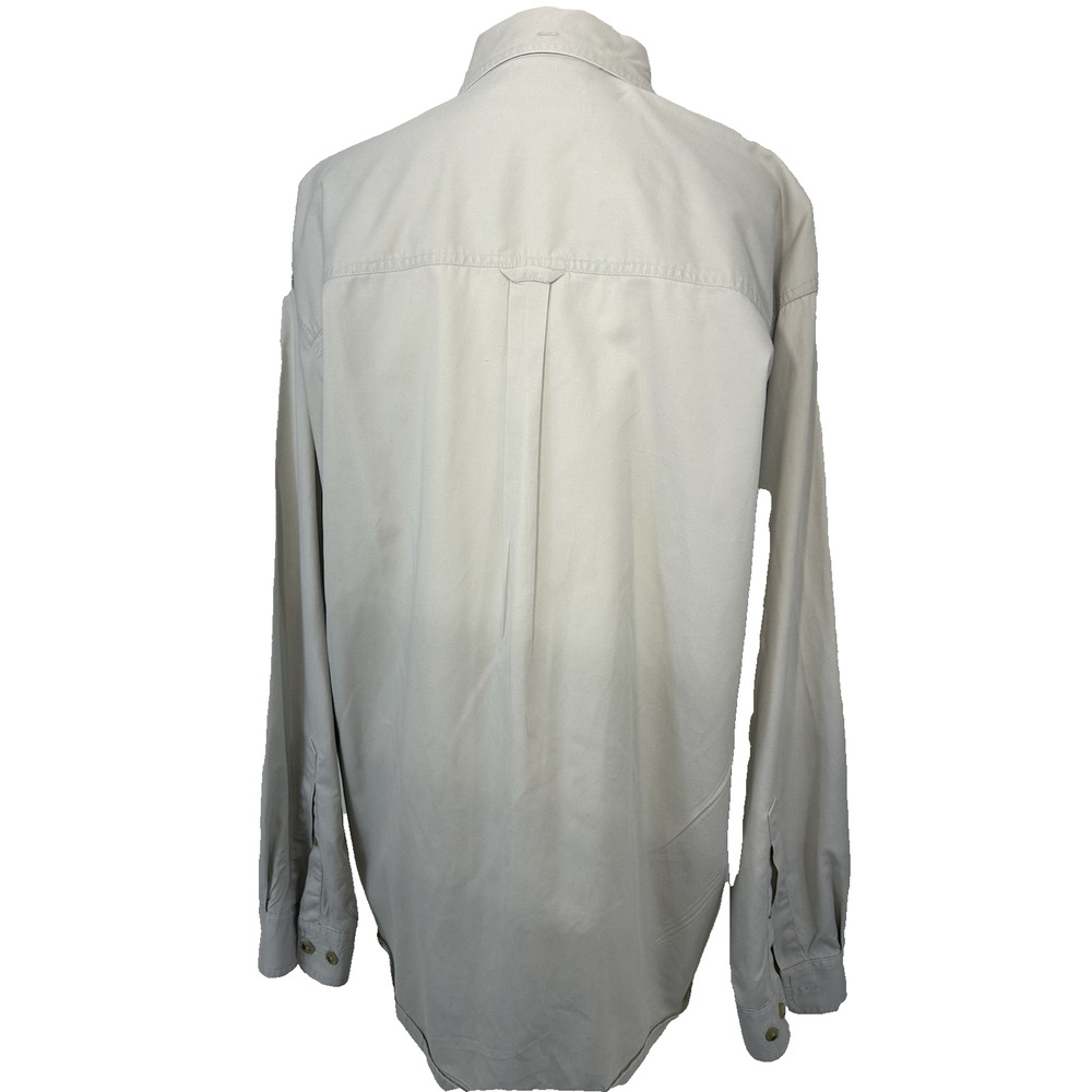 Fall Feather Hunt Columbia Mens Sz L Button Up Long S Shirt OutDoor Sport Khaki - Picture 5 of 7